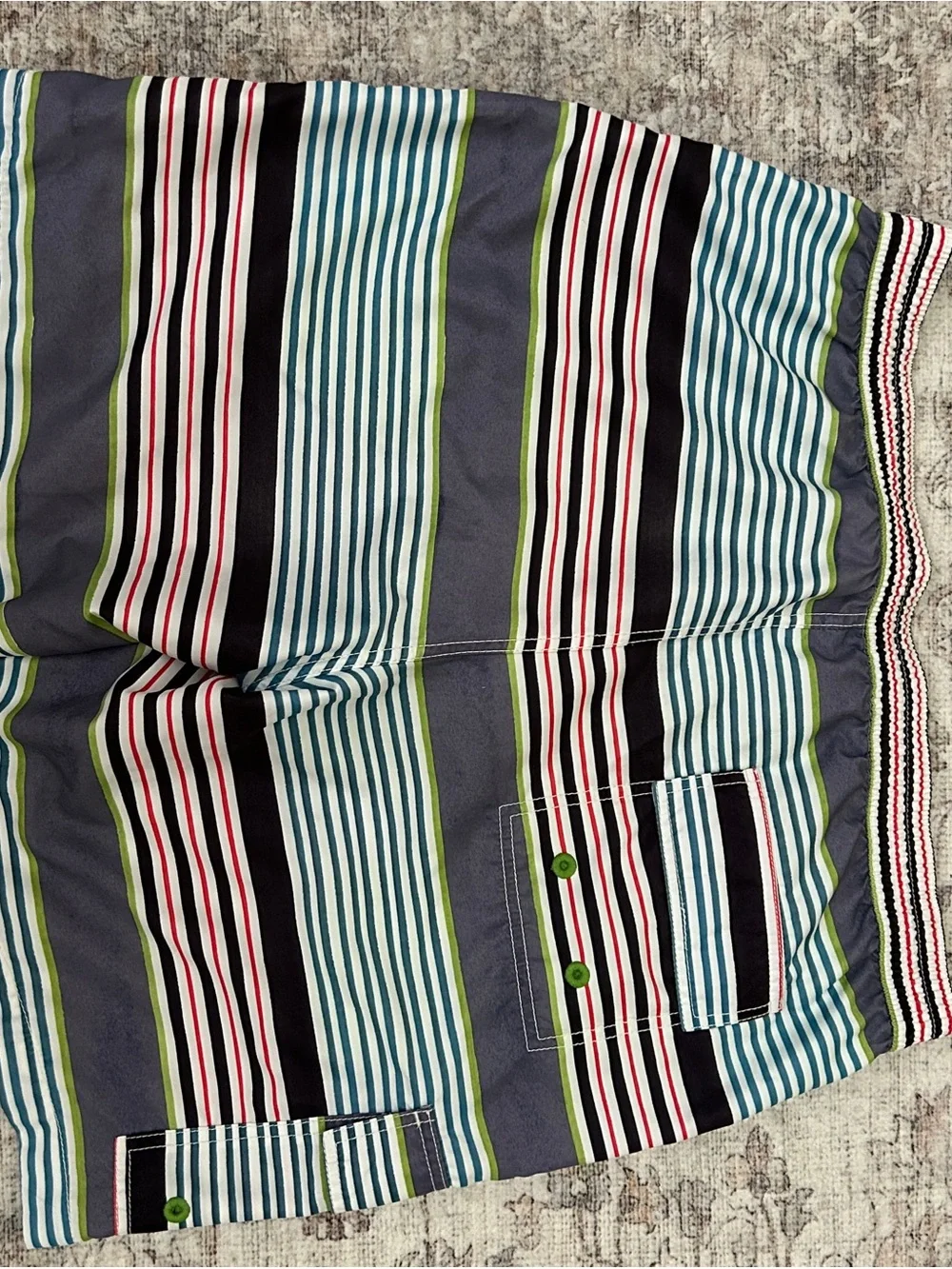 Striped Swim Trunks Board Shorts Drawstring Quick Dry Men's 34 Tommy Bahama L